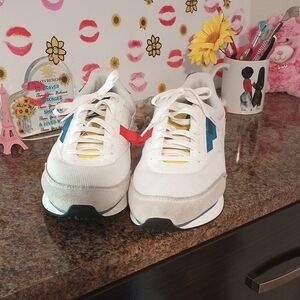 Puma White and Blue Athletic Shoes with Retro Design